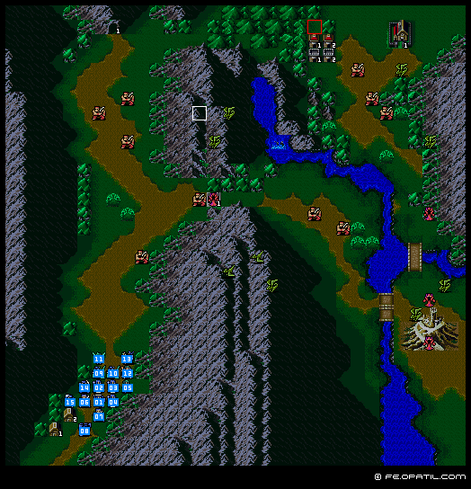 終章1 飛竜の谷 ─ マップ画像：ファイアーエムブレム 紋章の謎 攻略